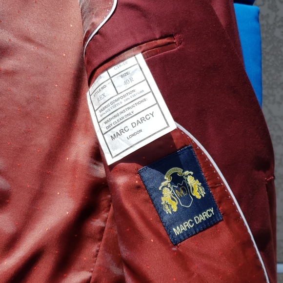 Marc Darcy Suit jacket 40R Burgundy - Picture 4 of 6